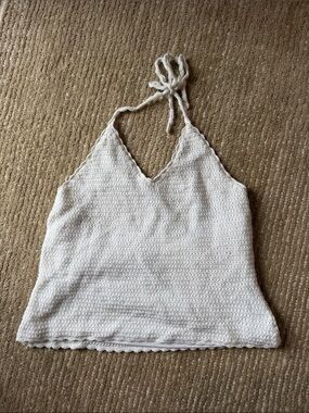 Lilly Pulitzer White Crochet Tie-Halter Camisole